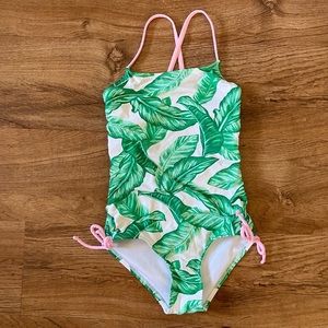 One piece palm leaf swimsuit